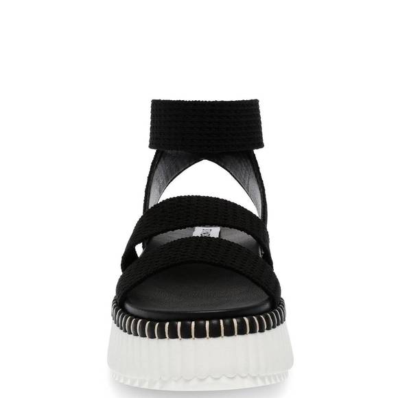NEW STEVE MADDEN women's shelle wedge sandals in black - Picture 6 of 7